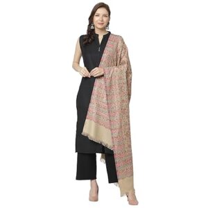 Pashmkala Women Polywool Jaal Floral Shawl