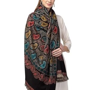 Pashmkala Women Jamawar Woolen Shawl With Jaal Design